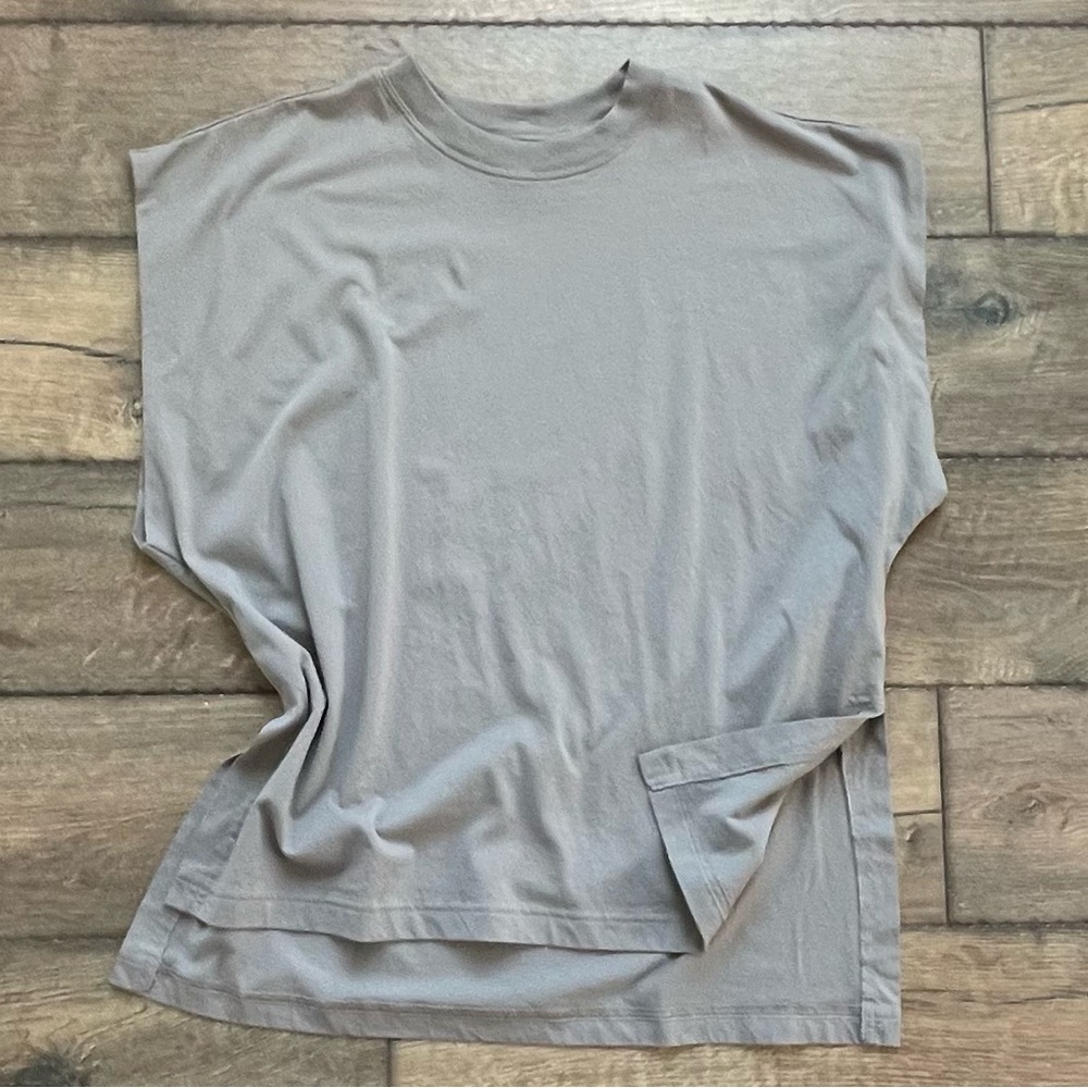 Athleta Taupe Crew Neck Top
